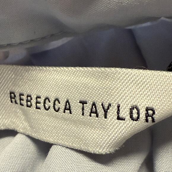 Rebecca Taylor Light Ruched Raglan Cotton Button Up Long Sleeve Blouse Size S - Picture 3 of 10